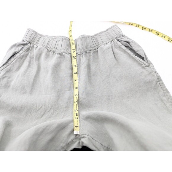 Tahari Essentials 100% Linen Sage Green Wide Leg High Rise Crop Pants Size Large - Picture 5 of 6